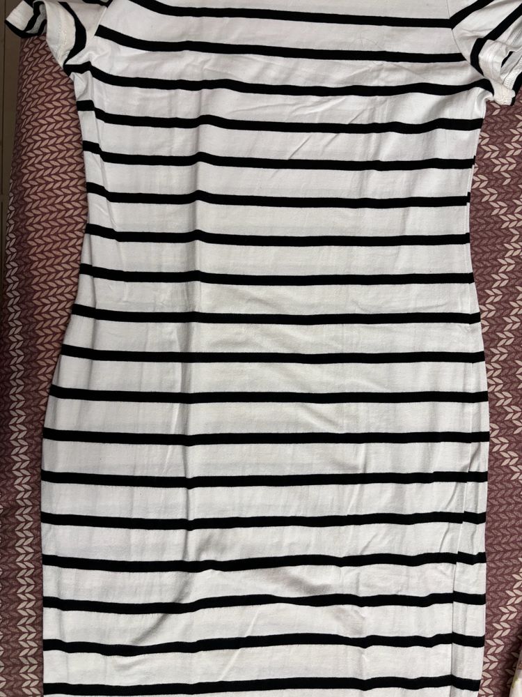 Korean Stripe Tshirt Dress Women - must Grab