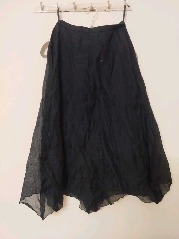 A line Midi length Black Skirt
