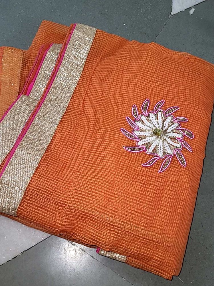 Elegant Orange Saree