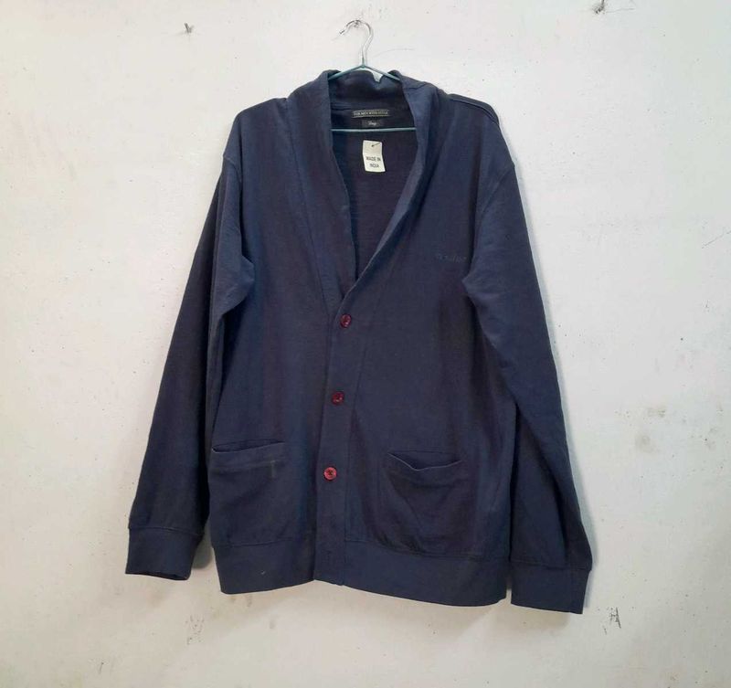 Sweater Navy Blue Cardigan with Pockets