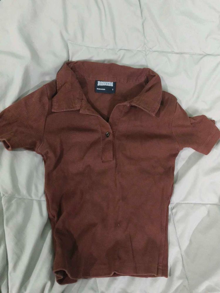 Brown Short Sleeve Polo Shirt