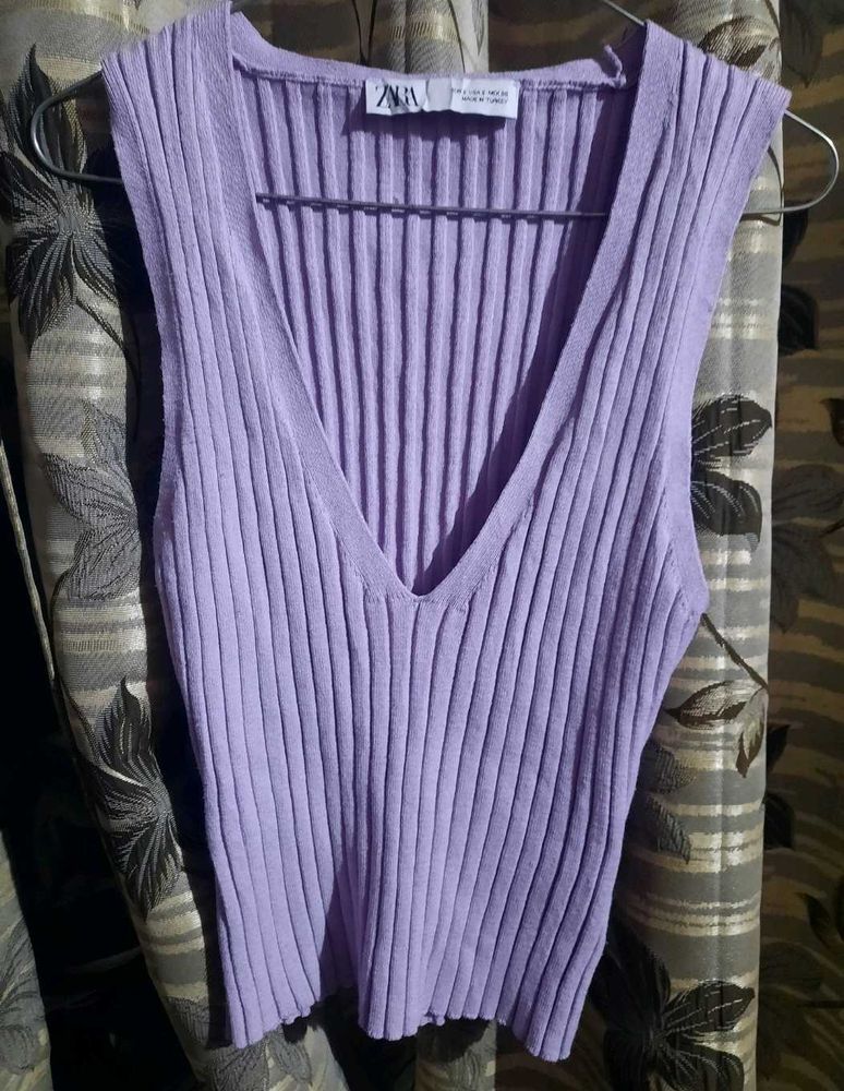 Zara Women&#39;s Purple Vest