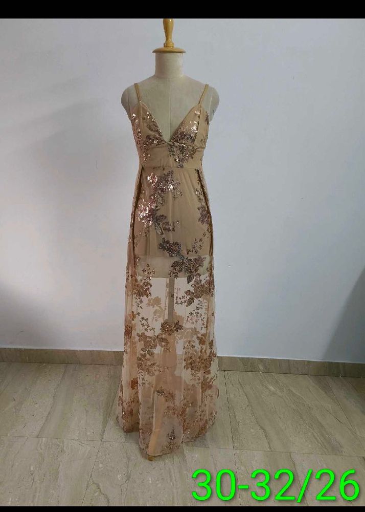 Elegant Floral Embroidered Maxi Dress