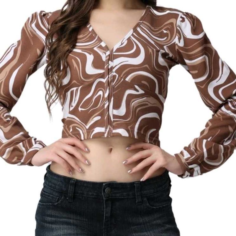 Asthetic Brown Crop Top 🤎