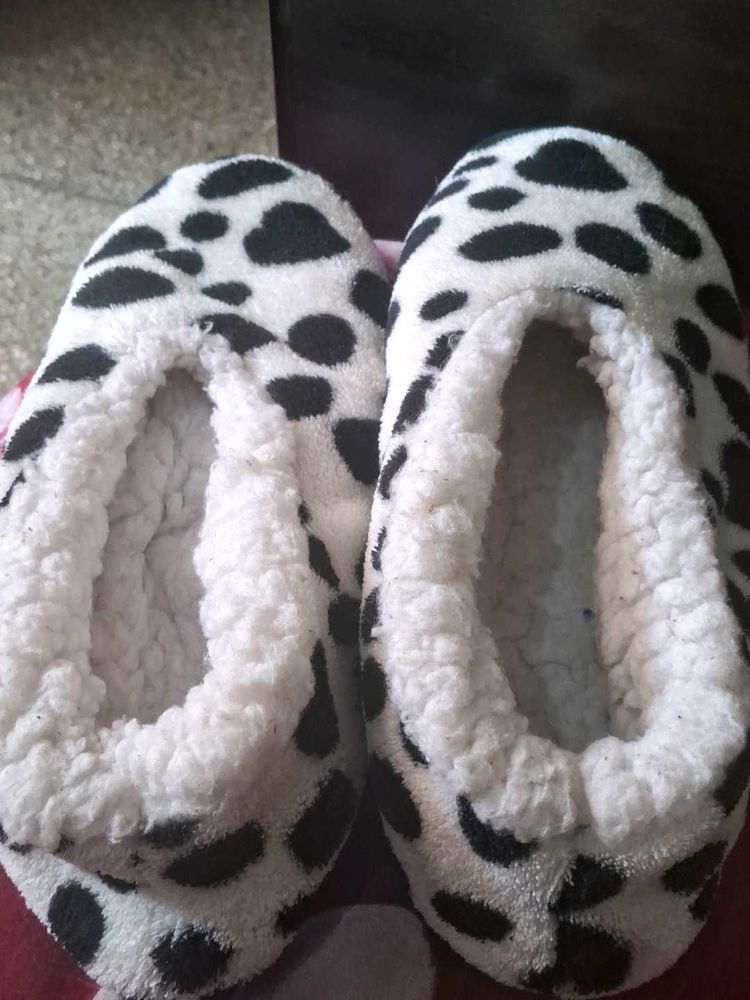 Cozy Cow Print Slippers