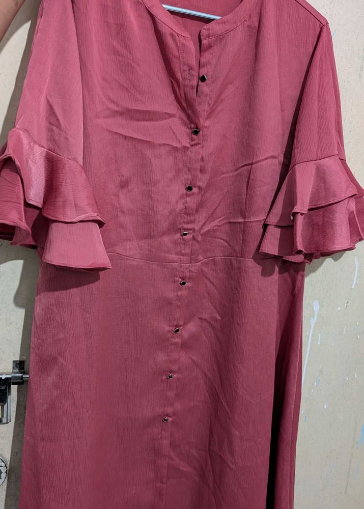 Ruffled Sleeve Dress