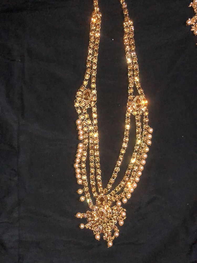 Bridal Set Long And Short Necklace, Earing, Nath, Mang Tika, Side Tika, Rings Totally New Never Used🥰