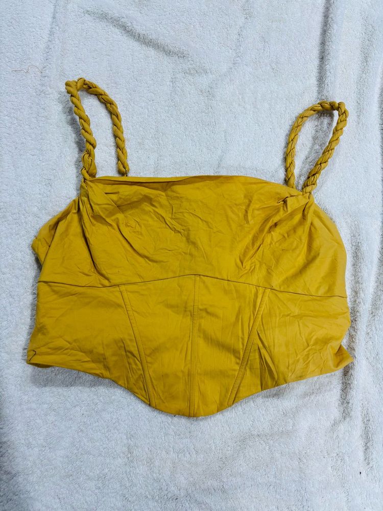 Mustard Corset Top