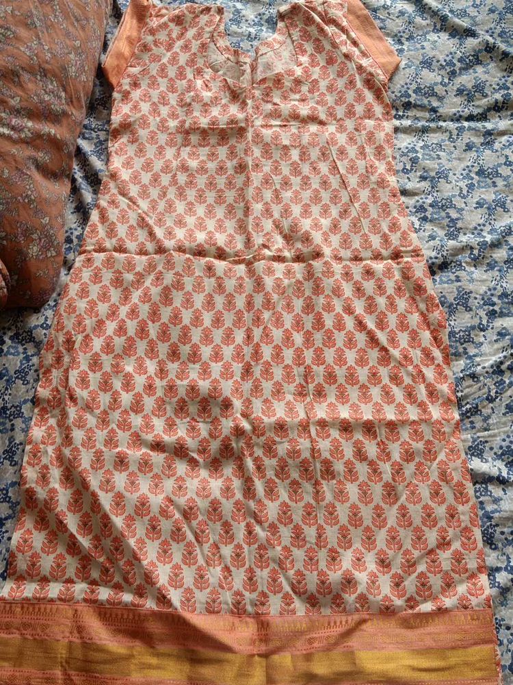 Coral Color Churidar Set