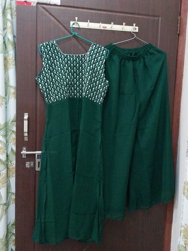 Green Kurta Palazzo Set