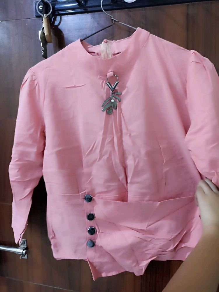 Peach Crop Top For Women