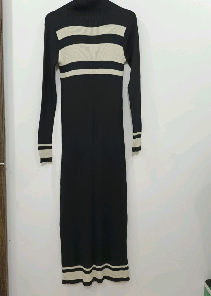 Winter Bodycon Dress Back Slit