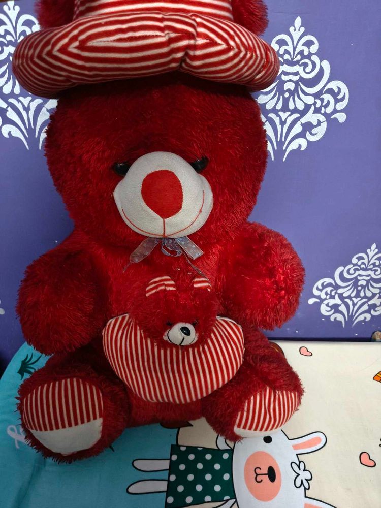Red Striped Teddy Bear