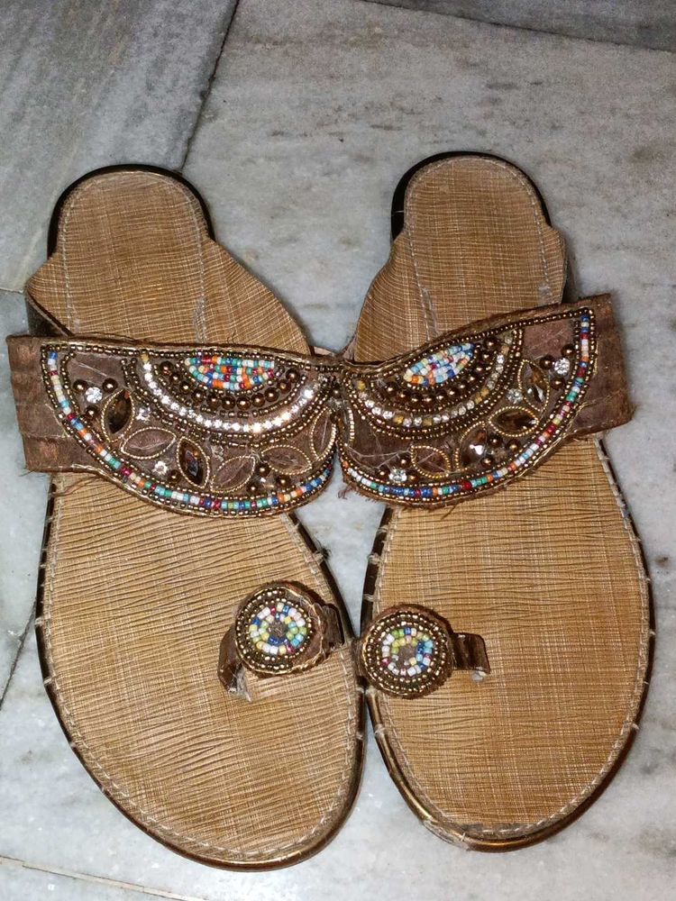 Beaded Flat Sandals