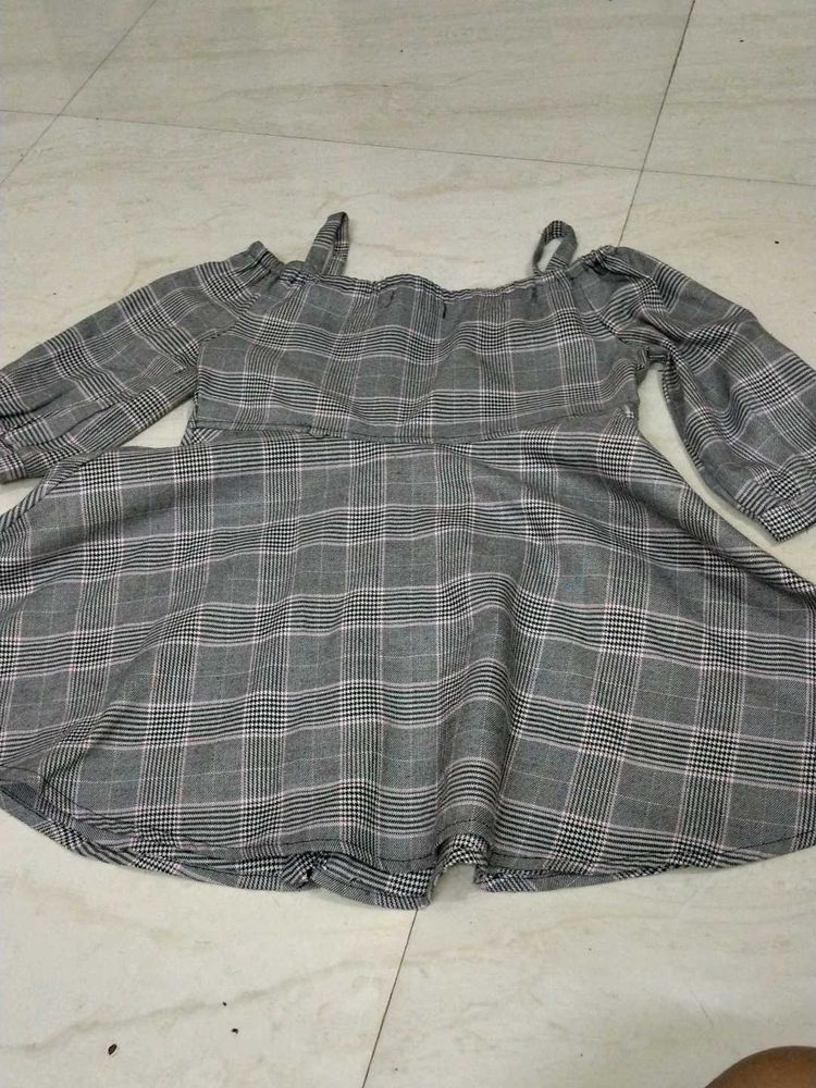 Grey Colour Flare Top For Teenage Girls