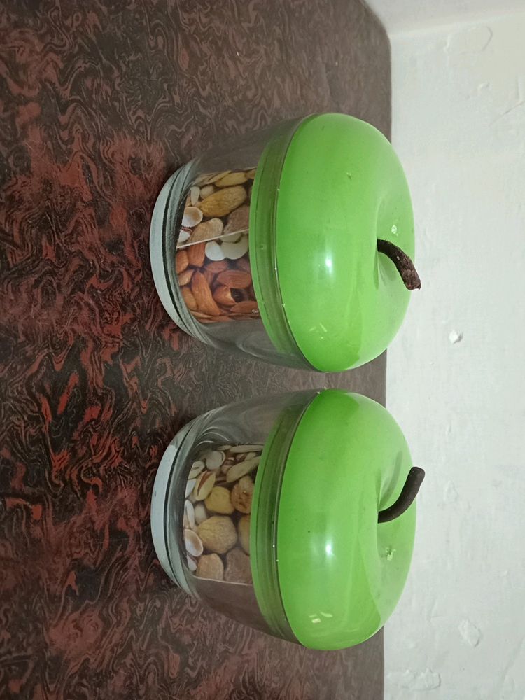2 Apple Shape Kitchen Container