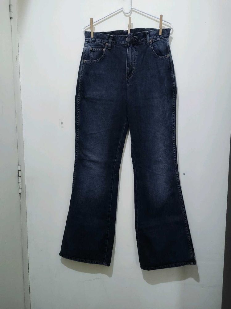 Wrangler Distress Retro Straight Grey Denim Jeans