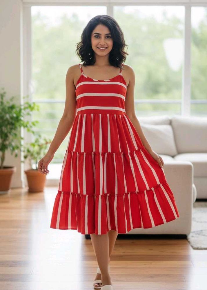 Red &amp; White Striped Sundress