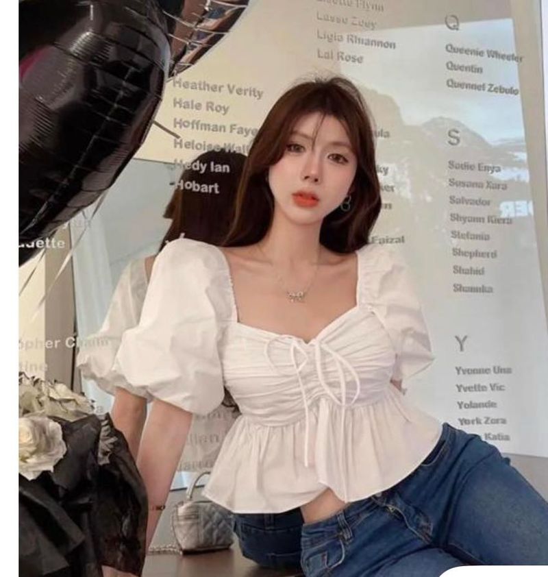 Coquette White Peplum Top
