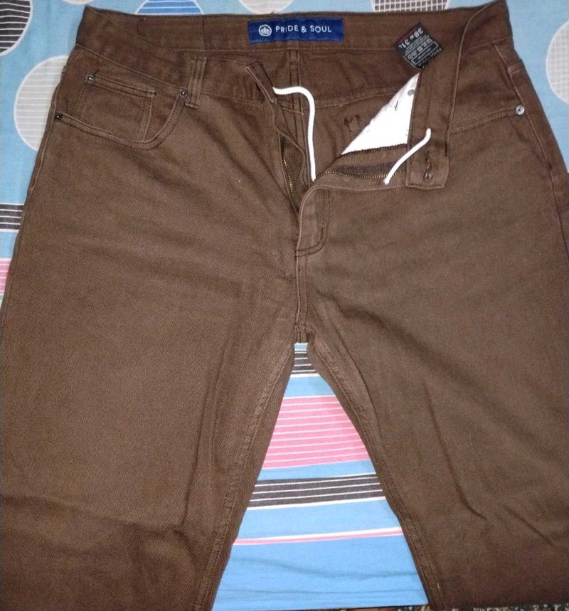 Low Rise Straight Brown Jeans