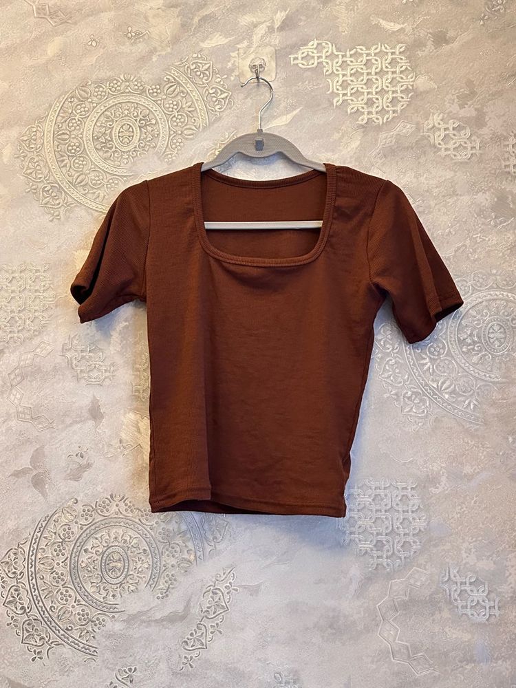 Brown Crop Top