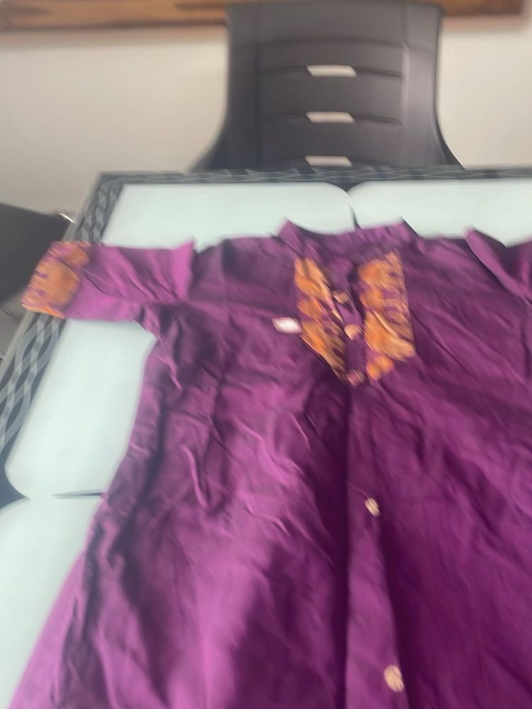 Neck Collar Purple Kurti