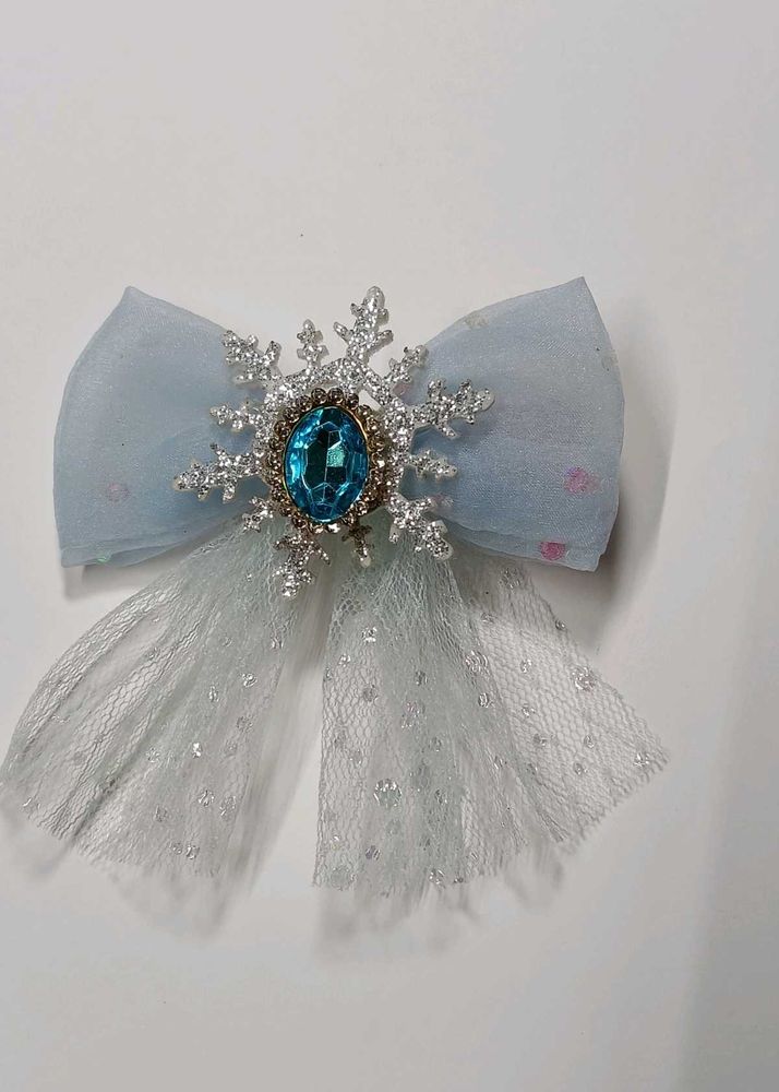 Light Blue Hair Bow Clip