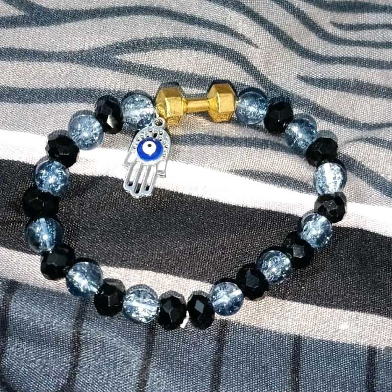 Evil Eye &amp; Dumbbell Bracelet