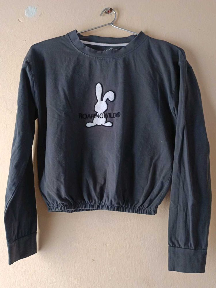 Cute Graphic Print Sweatshirt