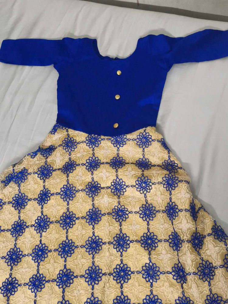 Girls' Blue &amp; Gold Dress