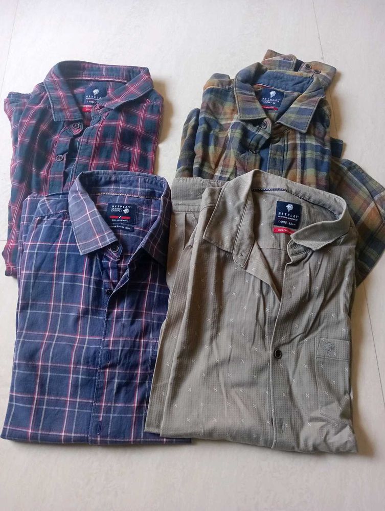 Combo 4 Netplay Brand Shirts For Men