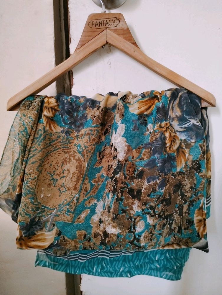 Blue Printed Saree