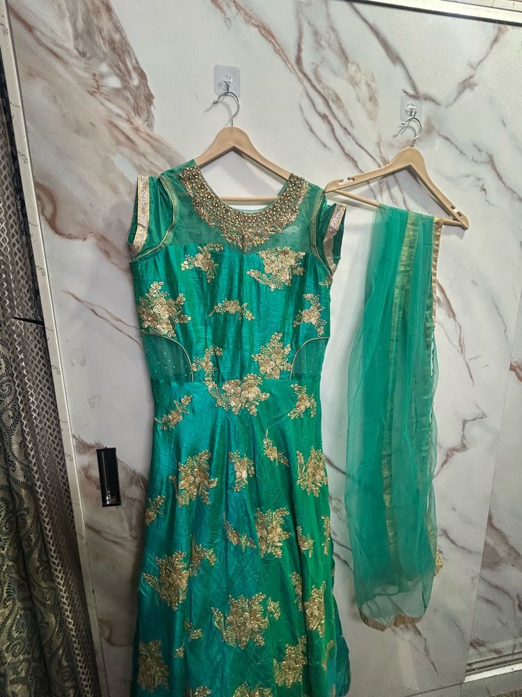 Emerald Green Anarkali Dress