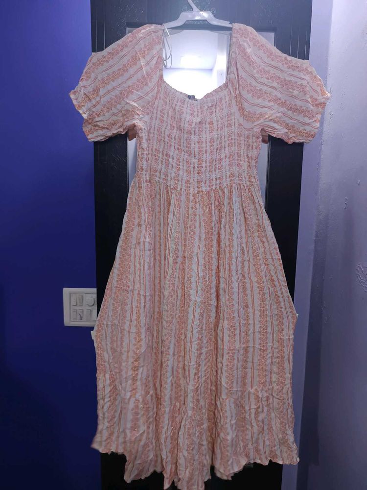 White Print Midi Dress