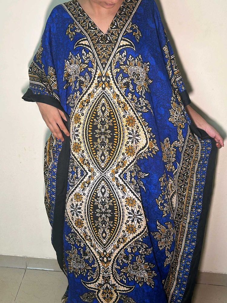Vintage Blue Patterned Kaftan