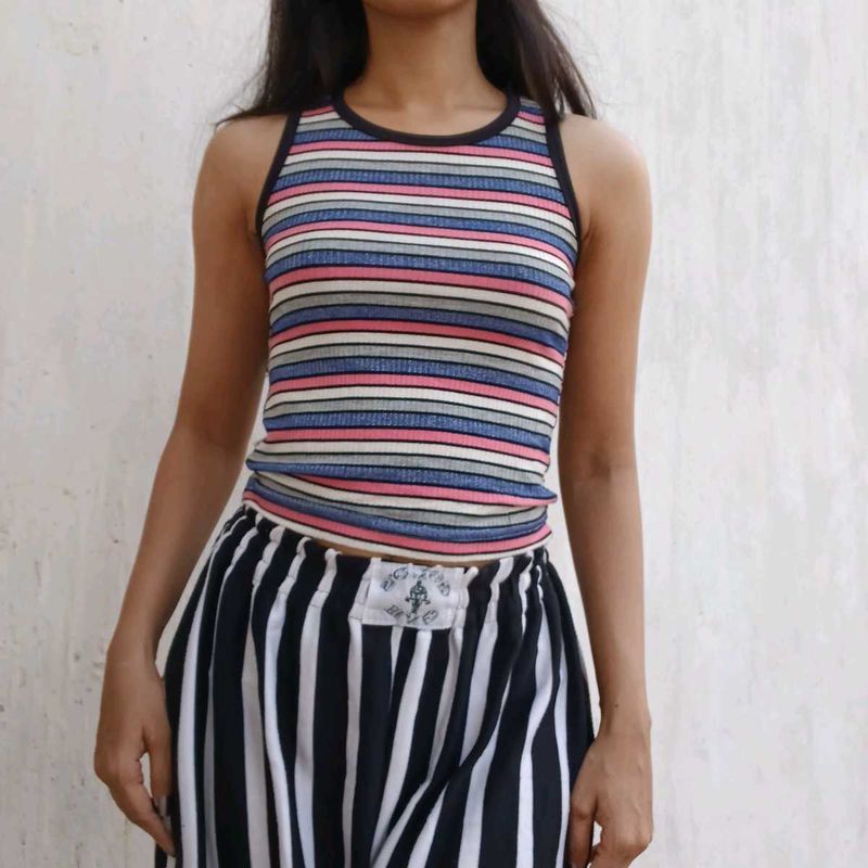 Cute Strips Pink Top Women