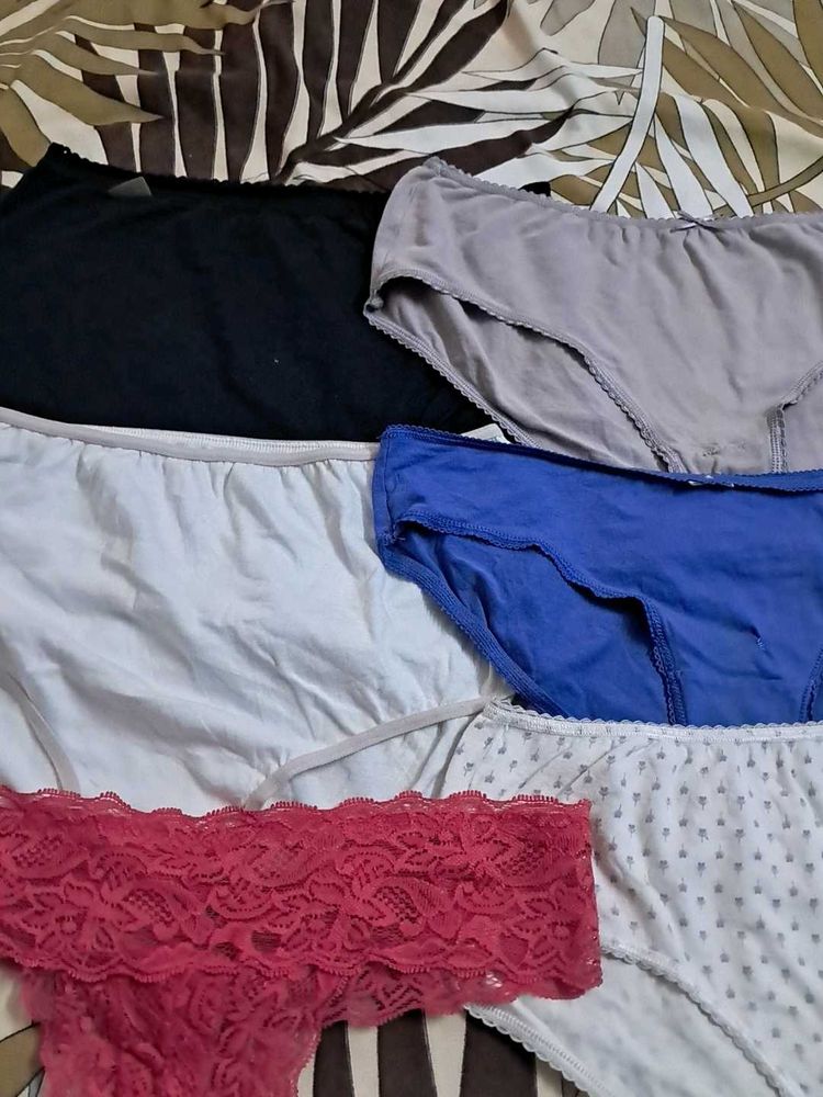 Combo Of  Six  Pure Cotton Imported Fabric Panty