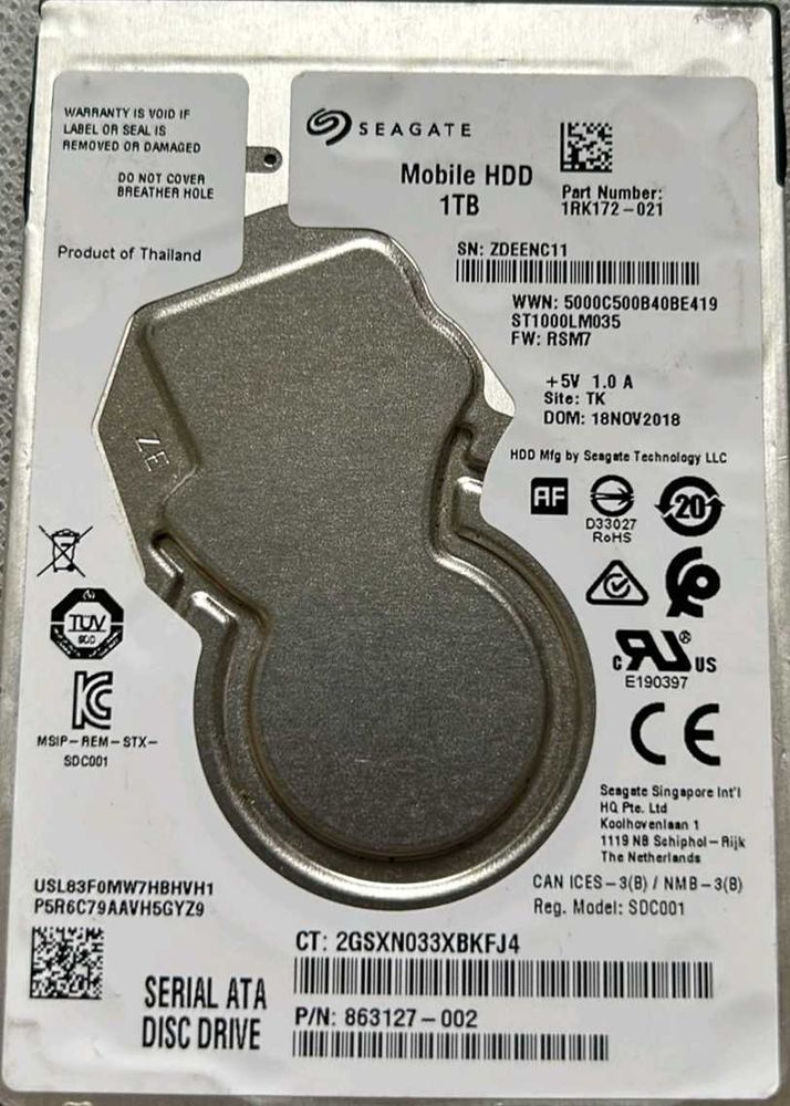 SEAGATE 1 TB HARD DISK