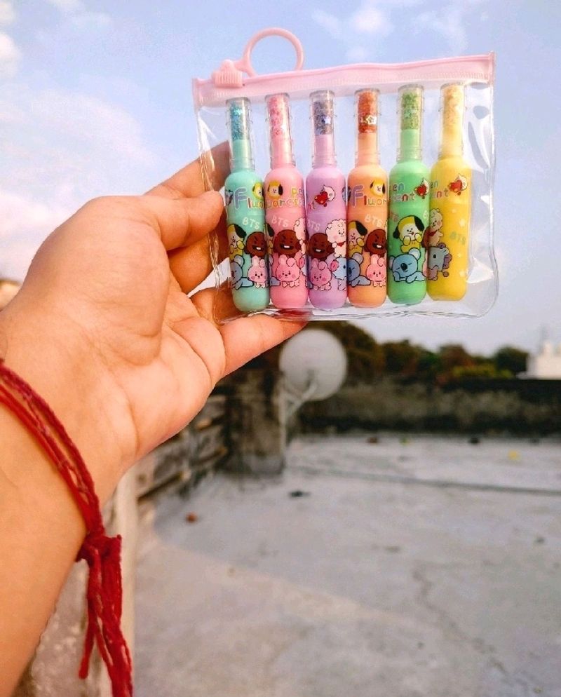 Unique BTS/ BT21 Highlighter Set Of 6