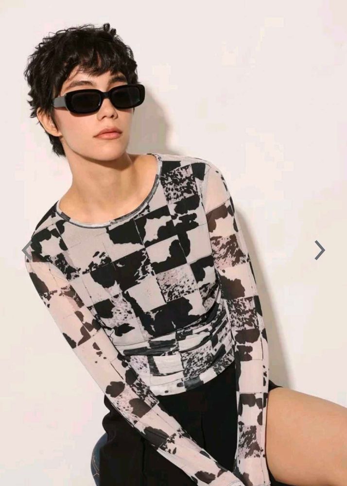 Printed Gathered Top