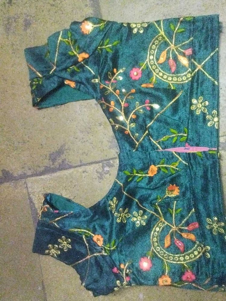 Teal Embroidered Blouse