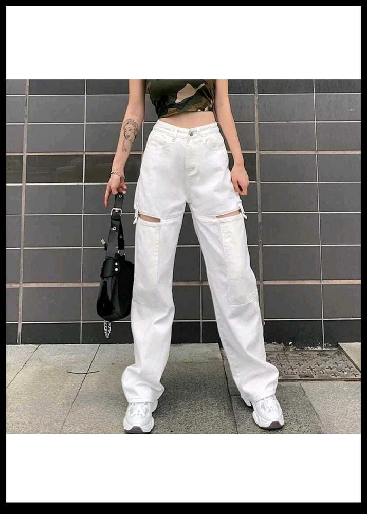 White Cutout Jeans