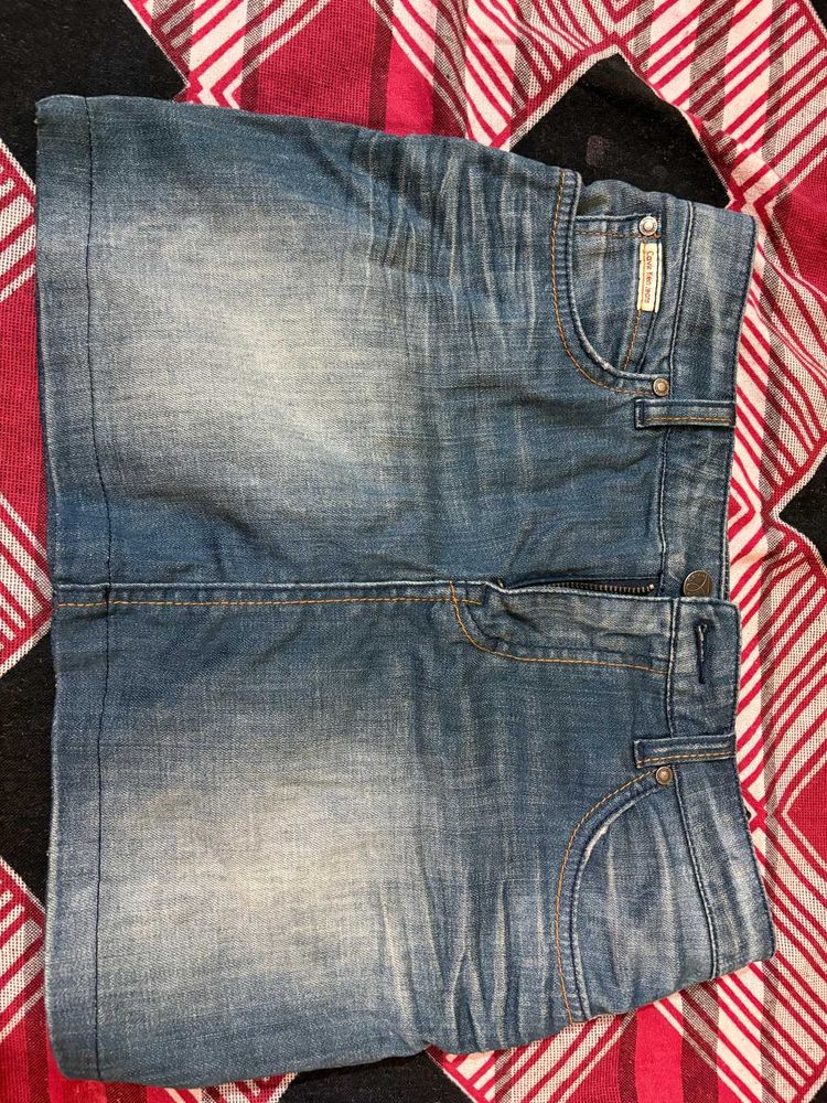Denim Blue Miniskirt Y2k