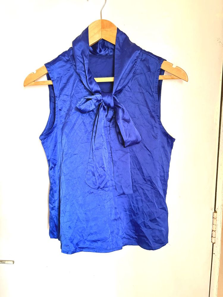 Beautiful Satin Top With Tie