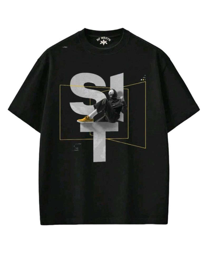 Round neck oversized tee