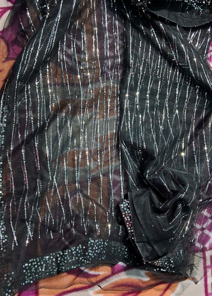Black Party Wear Sari
