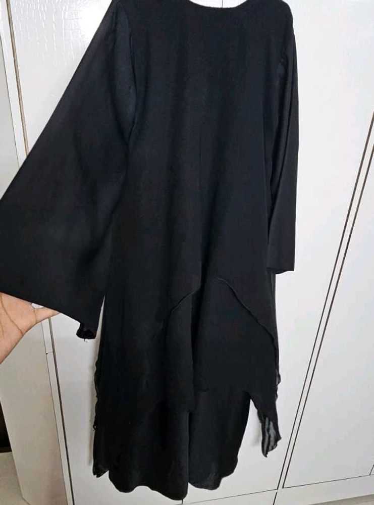 Unique Black Layered Abaya