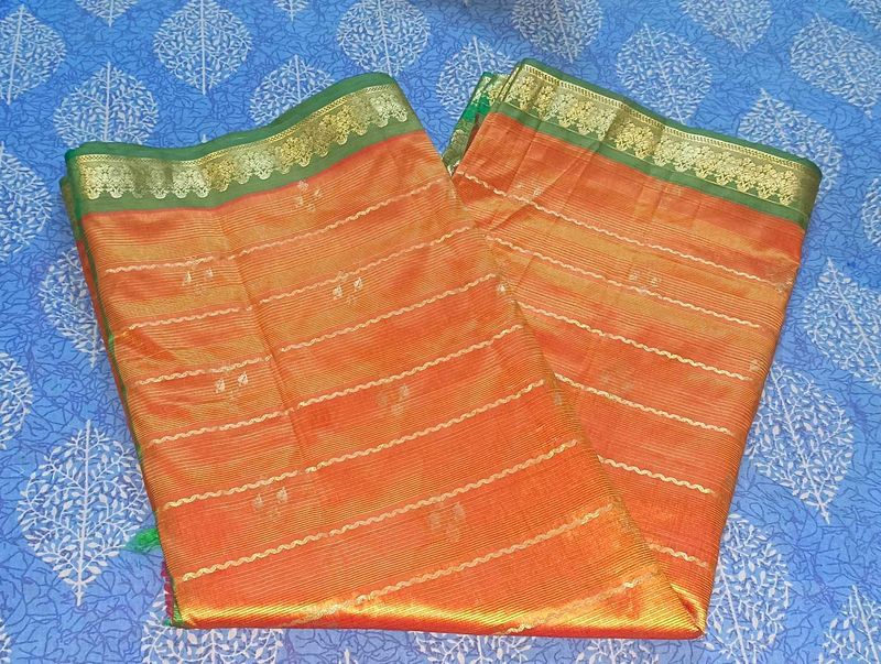Kanchipuram Pattu (South Silk) Zari Border Saree