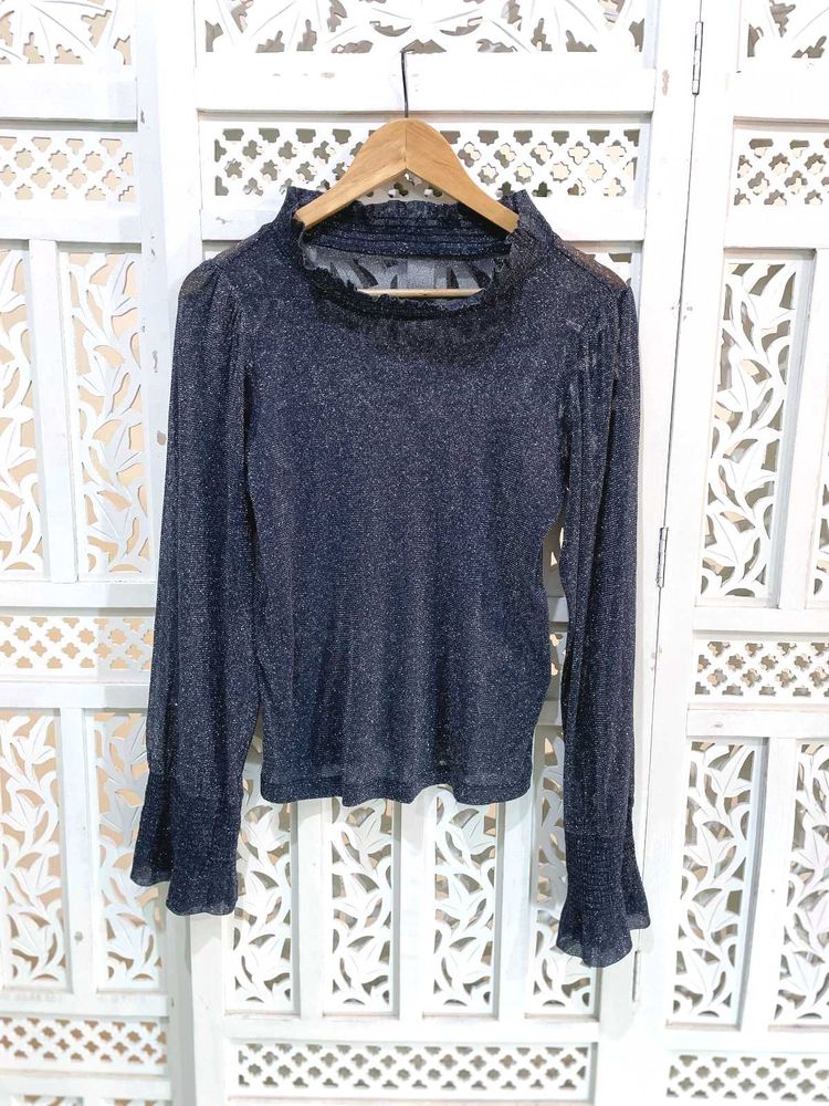 Shimerry Midnight Ruffle Neck Blouse C