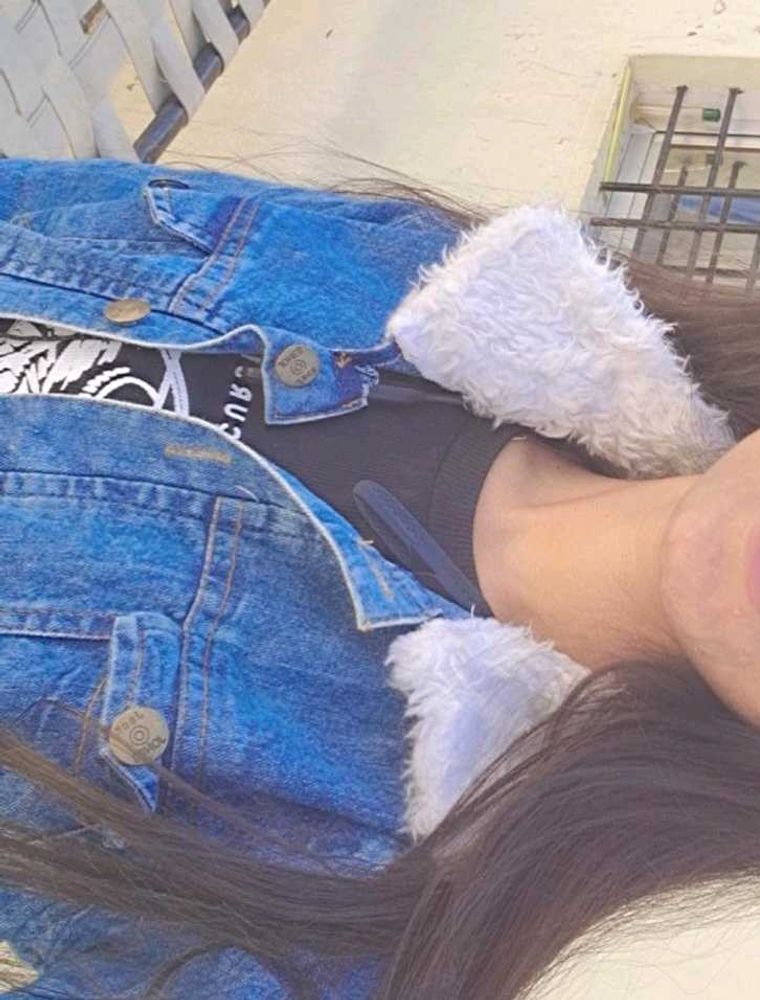 Denim Jacket with Fur Trim